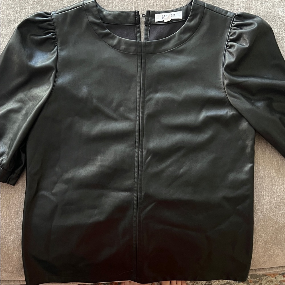 BB Dakota Black faux Leather Top